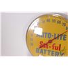 Image 2 : Vintage "Auto-Lite Batteries" 12" round wall mount thermometer