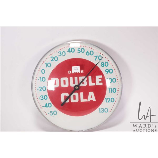 Vintage "Double Cola" 12" round wall mount thermometer