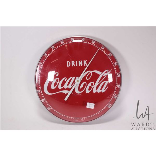 Vintage "Coca-Cola" 12" round wall mount thermometer