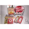 Image 1 : 8 assorted reproduction metal wall signs and thermometers, various sizes and themes