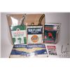Image 1 : 8 assorted reproduction metal wall signs and thermometers, various sizes and themes