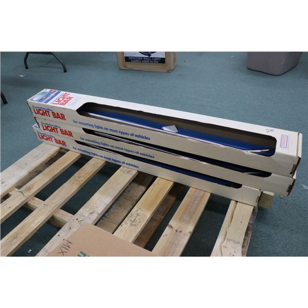 3 Superior truck, car, and van light bars, universal fitment, all appear new in box