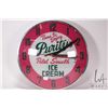 Image 1 : Vintage 16-1/2" round "Purity Ice Cream" wall clock, not working at time of cataloguing
