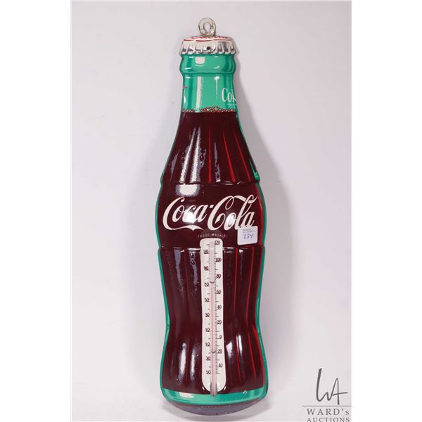 Vintage metal and porcelain "Coca-Cola" wall mount thermometer, 17" tall by 5" wide
