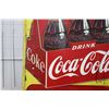 Image 4 : Large vintage 3 piece metal and porcelain "Coca-Cola" wall sign dated 1951, overall dimensions inclu