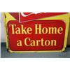 Image 6 : Large vintage 3 piece metal and porcelain "Coca-Cola" wall sign dated 1951, overall dimensions inclu