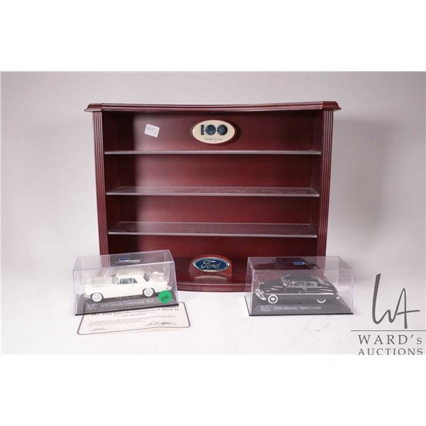 Two Danbury Mint 1:43rd scale die cast Ford 100th Anniversary cars including 1950 Mercury Sport Coup