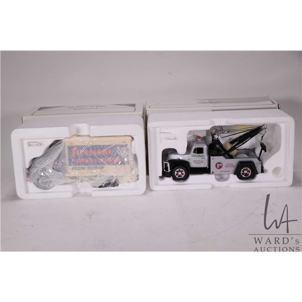 Two First Gear 1:34 scale die cast truck including 1953 Ford C-600 van delivery and a 1955 Diamond-T