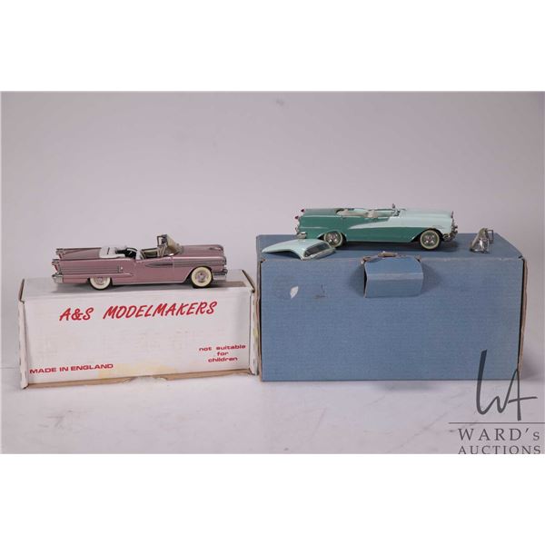 Two custom made die cast models incuding A&S Modelmakers1958 Oldsmobile convertible and a Conquest M