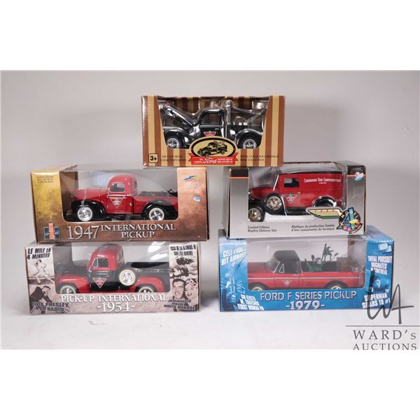 Five Liberty Classics Canadian Tire Series 3 including no. 2, 4 and 5 plus a 1940's tow truck and a 