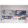Image 1 : Four collectible die cast cars including 1946 Chevrolet delivery van, 1960 GMC pick up, 1955 Chevy c