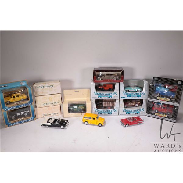 Six 1:43rd scale die cast cars, all but three in original boxes, assorted makers