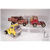 Image 1 : 3 Vintage Tonka toys including circa 1960's dump truck, note hydraulics not working, and two single 