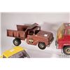Image 4 : 3 Vintage Tonka toys including circa 1960's dump truck, note hydraulics not working, and two single 