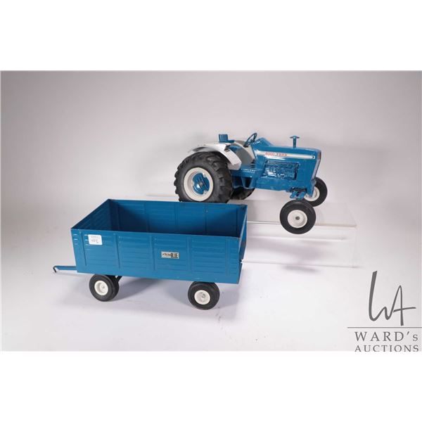 Vintage die cast ERTL Ford 8000 tractor and wagon
