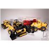 Image 1 : 5 Vintage pressed tin Tonka Toys including front end loader, grader, dozer, backhoe, and fire truck