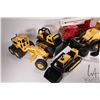 Image 2 : 5 Vintage pressed tin Tonka Toys including front end loader, grader, dozer, backhoe, and fire truck