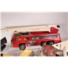 Image 4 : 4 Vintage pressed tin Tonka Toys including fire engine (missing ladder), car carrier tractor trailer