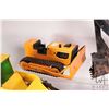 Image 5 : 4 VIntage pressed tin Tonka Toys including front end loader, excavator, grader, and a T6 dozer