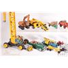 Image 2 : Selection of die cast toys including Playart car carrier, Matchbox front end loader, ERTL excavator,