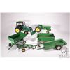 Image 1 : Selection of vintage John Deere 1/18th scale models including ERTL 410 tractor, silage wagon, maneur
