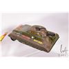 Image 4 : Selection of vintage tin toys, all in need of repair, including Sikorsky helicopter, wind up motorcy
