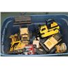 Image 1 : Large plastic tub containing Tonka parts and toys to be used for parts