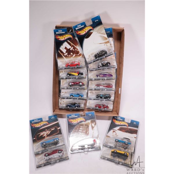 16 collectible Hot Wheels Auto Milestones toy cars