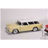 Image 2 : 3 1/24th scale die cast model cars including a 1955 Chevy Belair Nomad, an ERTL Coca-Cola stake bed 