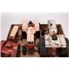 Image 5 : 3 vintage 1/18th scale ERTL Case tractors including 1370, 1070, and a 930. Note, parts missing