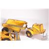 Image 4 : 3 vintage toys including a Strutco grader, note missing blade mechanism, a Lumar Rocker-Dump, and a 