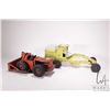 Image 1 : 2 vintage pressed tin toys including a Lincoln Grader, missing blade, and a Ny-lint dozer