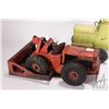 Image 2 : 2 vintage pressed tin toys including a Lincoln Grader, missing blade, and a Ny-lint dozer