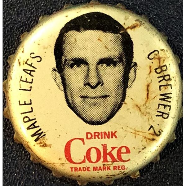 1964-65 COCA COLA NHL BOTTLE CAPS - CARL BREWER