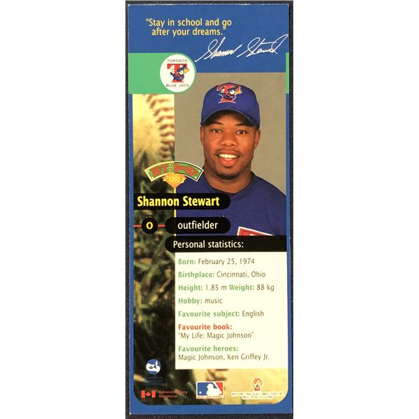 2003 TORONTO BLUE JAYS HIT THE BOOKS BOOKMARK - SHANNON STEWART