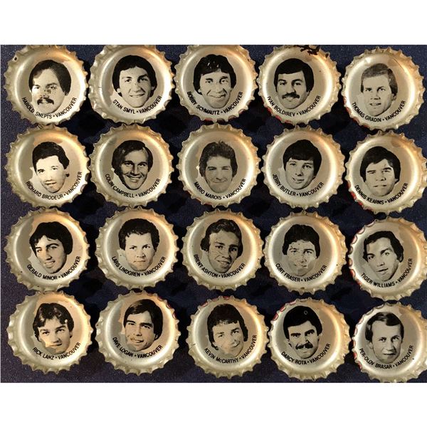 1980-81 PEPSI NHL CAPS - VANCOUVER CANUCKS TEAM SET (20)