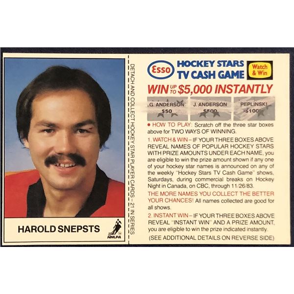 1983-84 ESSO NHL HAROLD SNEPSTS