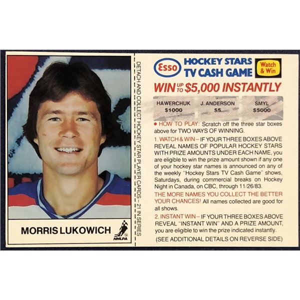 1983-84 ESSO NHL MORRIS LUKOWICH