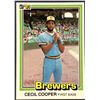 Image 1 : 1981 DONRUSS BASEBALL CECIL COOPER