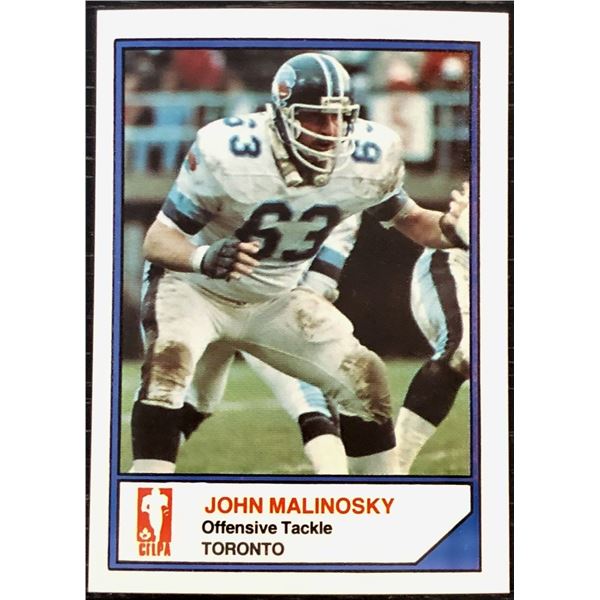 1984 JOGO CFL FOOTBALL JOHN MALINOSKY