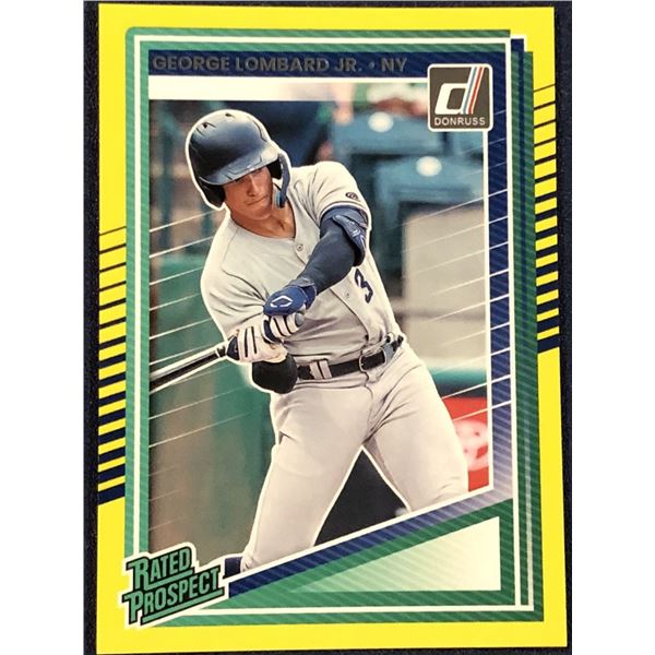 2025 DONRUSS BASEBALL YELLOW FLASH GEORGE LOMBARD ROOKIE CARD