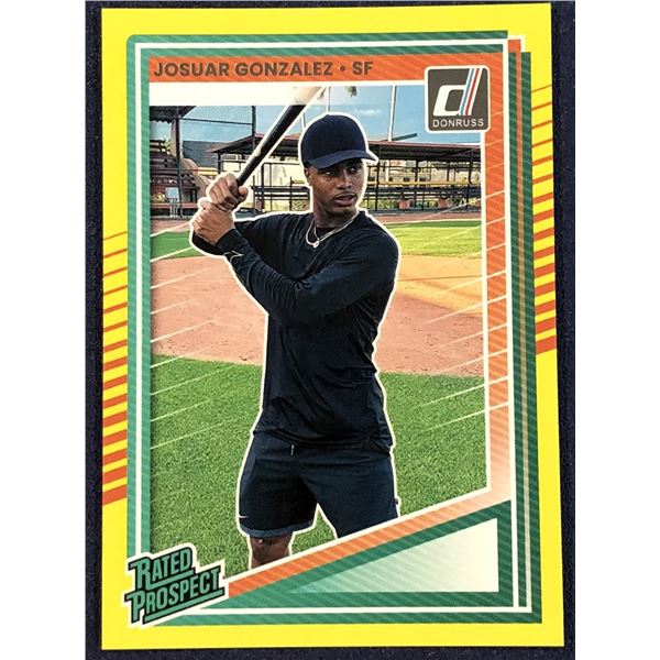 2025 DONRUSS BASEBALL YELLOW FLASH JOSUAR GONZALEZ ROOKIE CARD