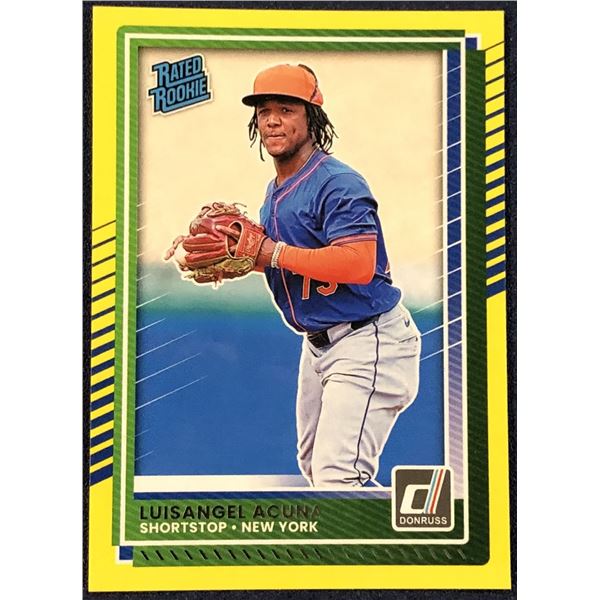 2025 DONRUSS BASEBALL YELLOW FLASH LUISANGEL ACUNA ROOKIE CARD