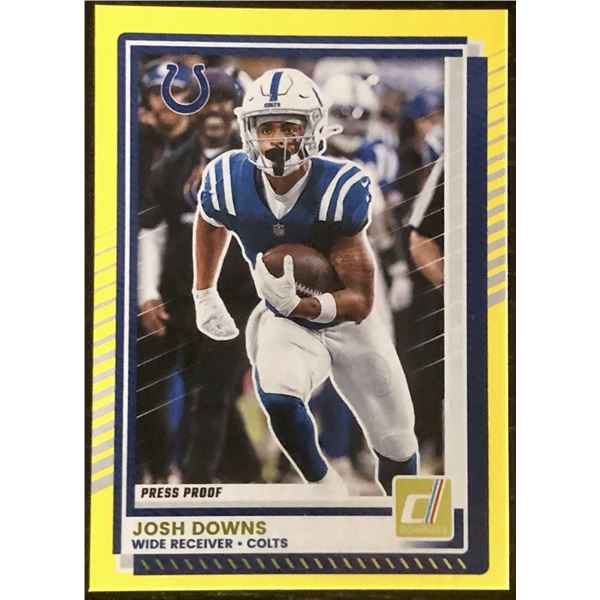 2025 DONRUSS PRESS PROOF YELLOW FLASH JOSH DOWNS