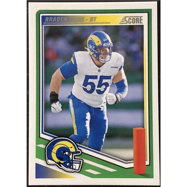2025 PANINI SCORE BRADEN FISKE ROOKIE CARD