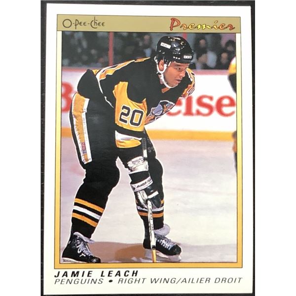 1990-91 O-PEE-CHEE PREMIER NHL JAMIE LEACH ROOKIE CARD