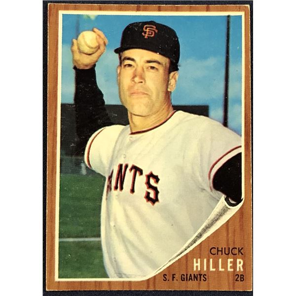 1962 TOPPS CHUCK HILLER ROOKIE CARD
