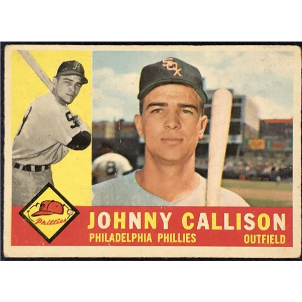 1960 TOPPS WHITE BACKS JOHNNY CALLISON ROOKIE CARD