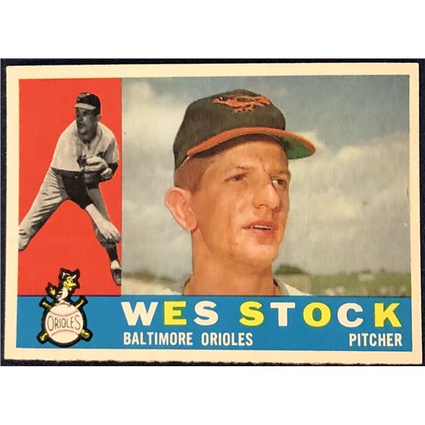1960 TOPPS GREY BACKS WES STOCK ROOKIE CARD