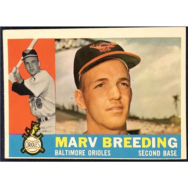 1960 TOPPS GREY BACKS MARV BREEDING ROOKIE CARD